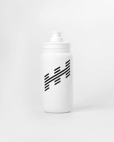 White Huega House squeeze water bottle for training and everyday movement, front view