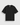 Huega House Essential Tee in Black, front view, smooth brushed cotton tee with tonal logo, standard fit
