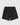 Huega House Essential Sweat Shorts in Black, back view, zip pocket and tonal Huega logo on cotton terry