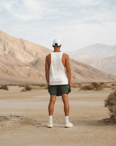 Men’s Microgrid Run Tank | White -Performance Top