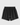Huega House Essential Sweat Shorts in Black, front view, cotton terry shorts with drawstring waistband and tonal logo