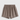 Huega House Essential Sweat Short in brown. Front view of men's fleece shorts with drawstring waistband and tonal Huega logo. 
