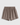 Huega House Essential Sweat Short in brown. Front view of men's fleece shorts with drawstring waistband and tonal Huega logo. 