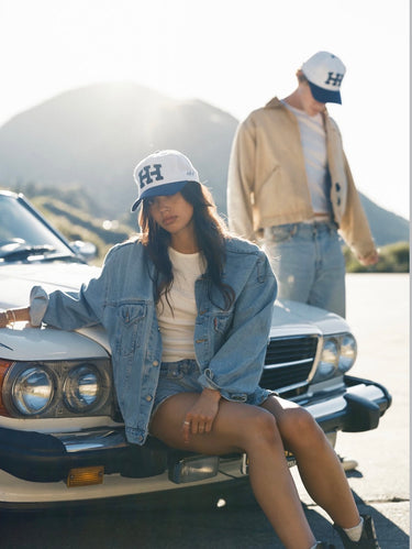 Letterman | Navy Blue & White Hat - Hats