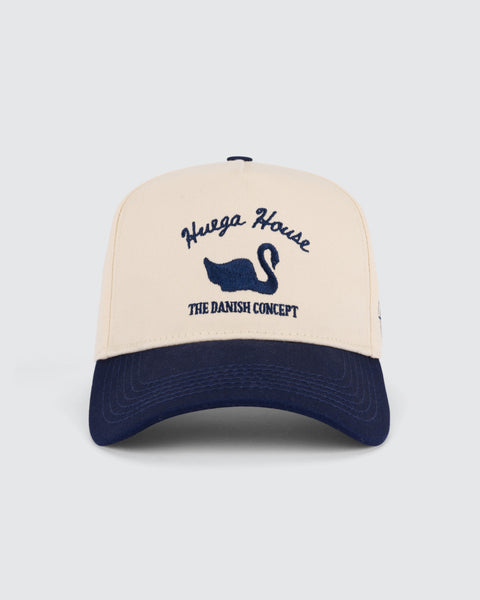 Vintage Swan Hat Navy & Natural - High-Profile Retro Cap  display picture 1