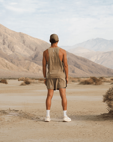 Men’s Microgrid Run Tank | Taupe -Performance Top
